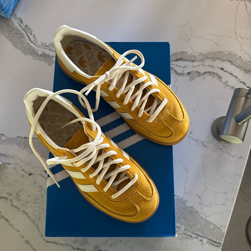 Worn once, almost new, suede yellow/gold Spezial adidas.